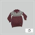 Patterned jersey with short zip - Purple with alpacas
