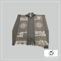 Poncho - Gray with blue strip