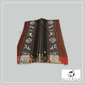 Poncho - Black with gray and red