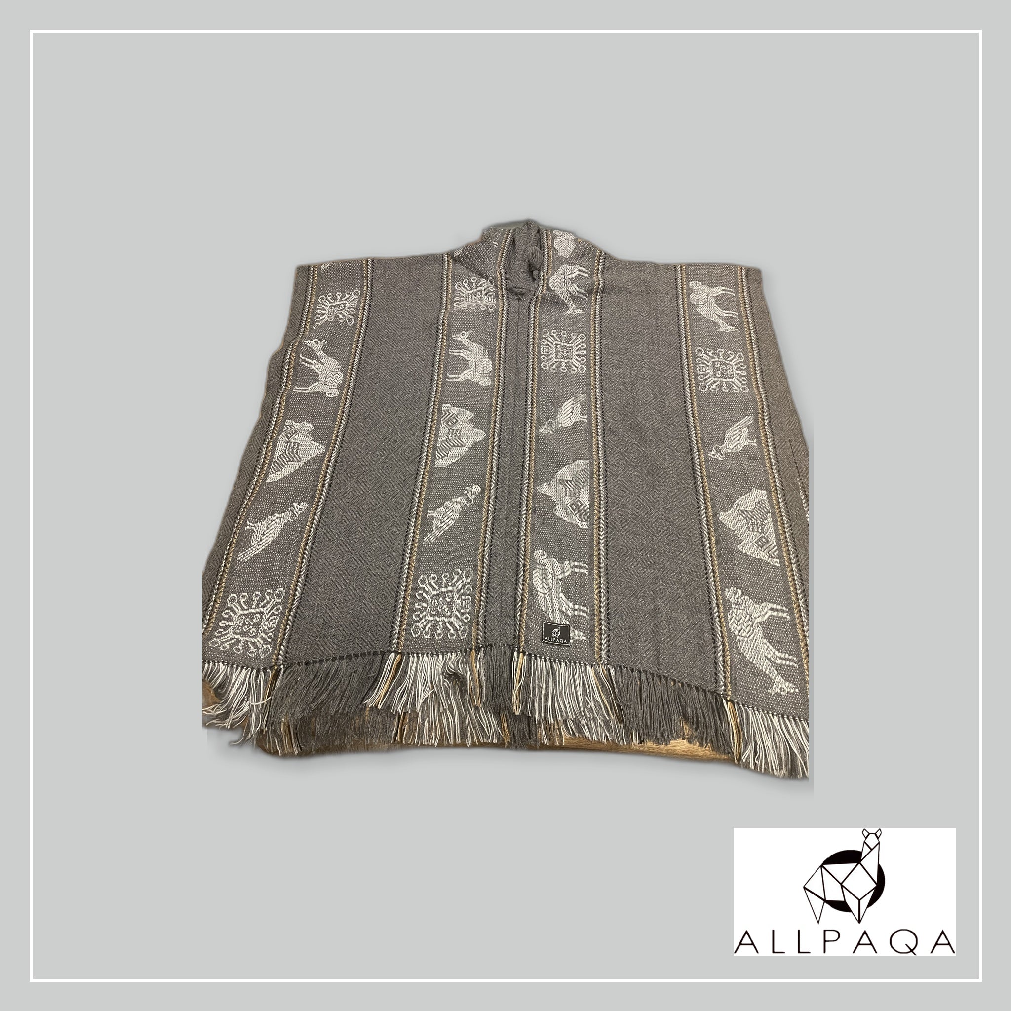 Poncho - Gray and white