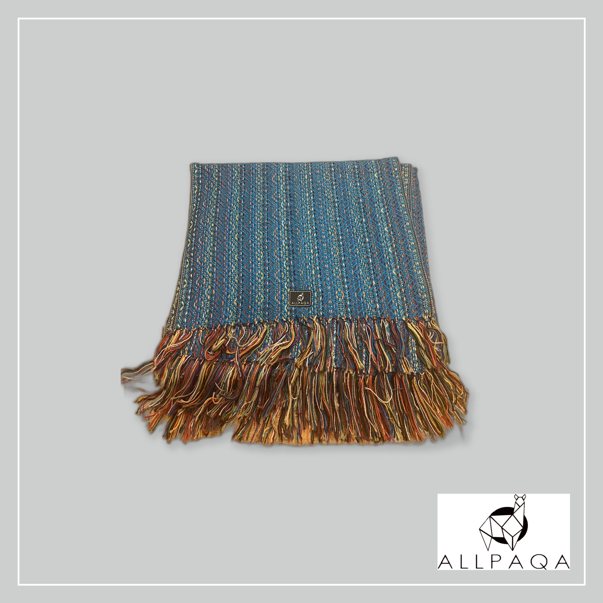 Striped shawl - Strong blue