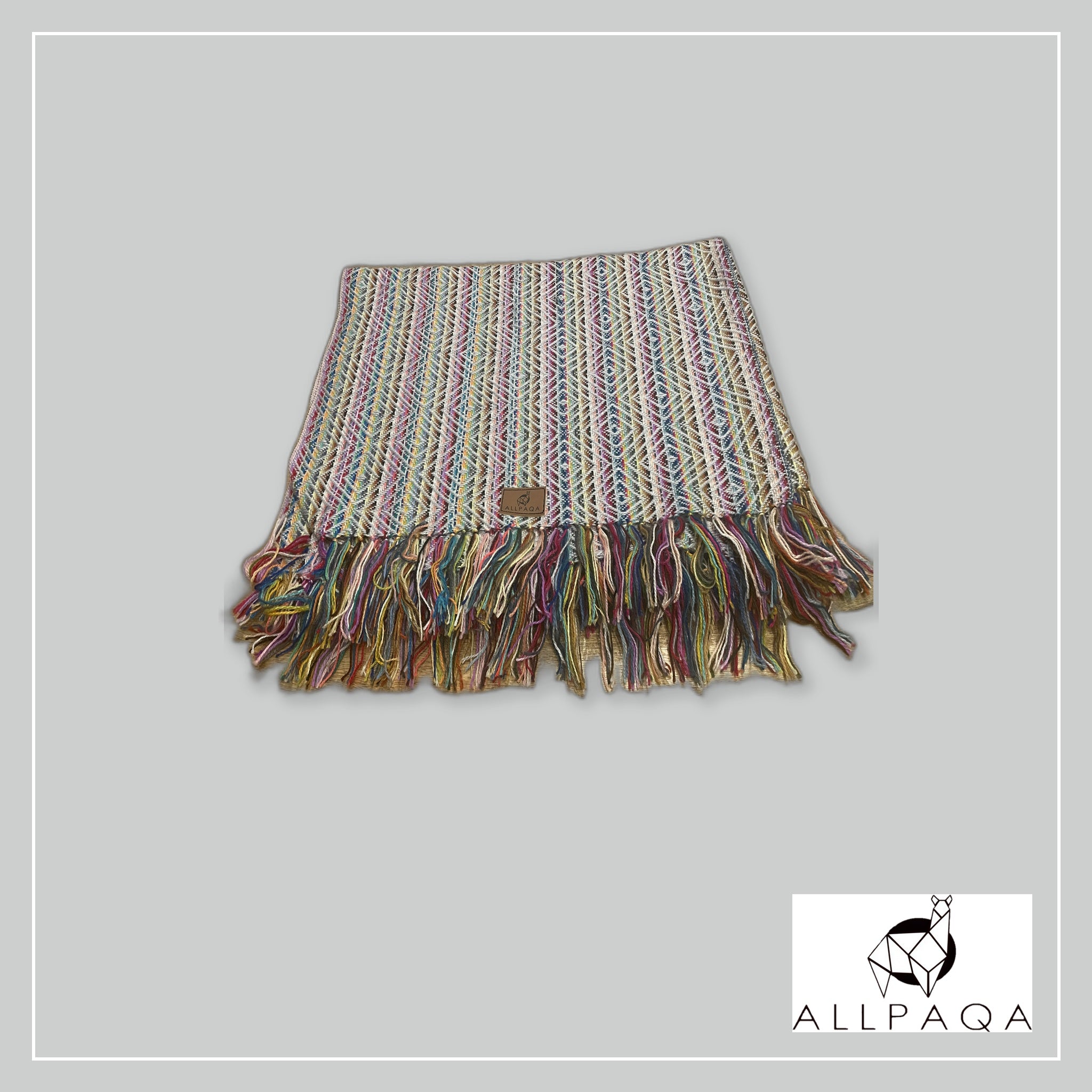 Striped shawl - Purple and multicolour