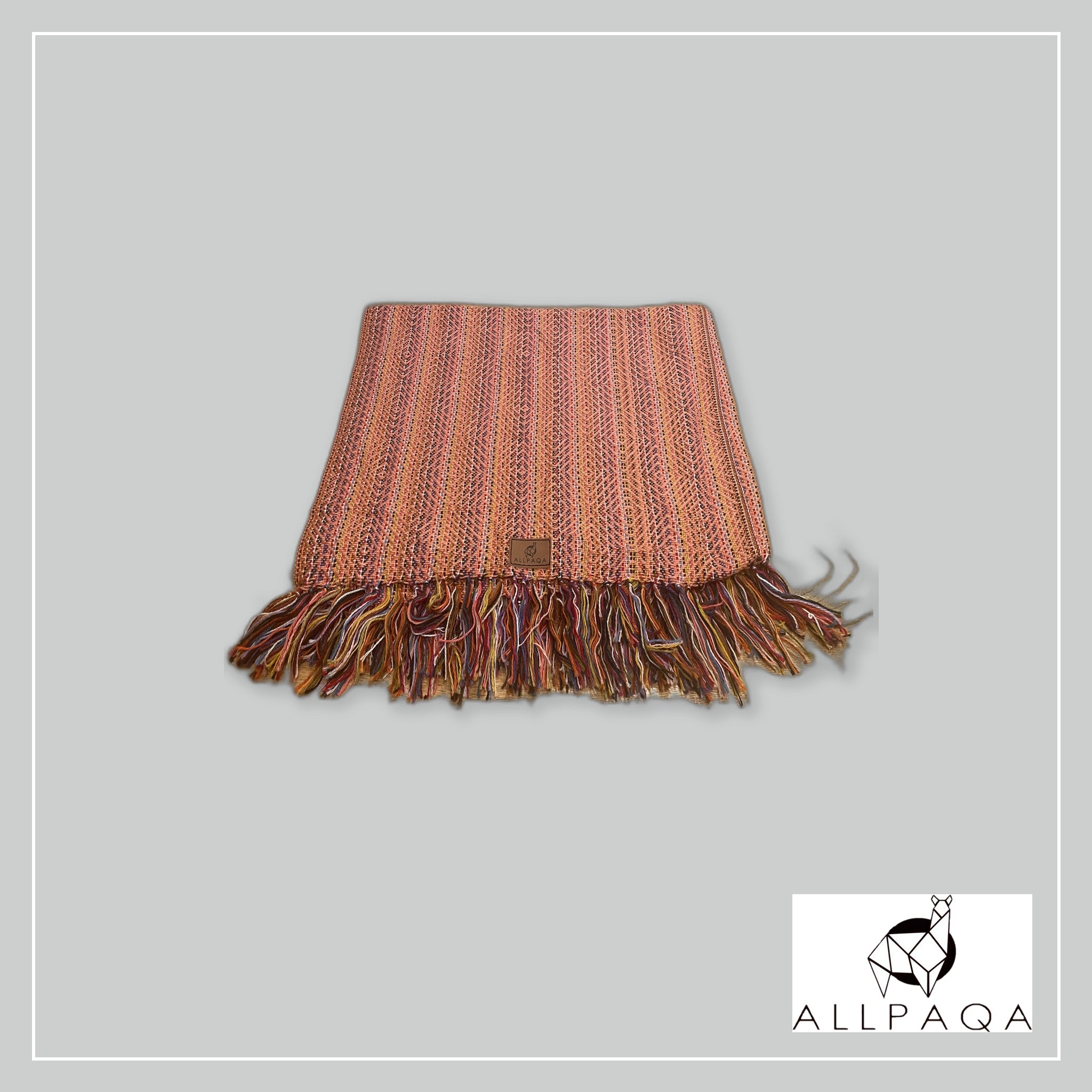 Striped shawl - Pink and orange