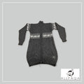 Zip-up Cardigan plain - Dark gray with alpacas