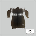 Zip-up Cardigan plain - Black with alpacas